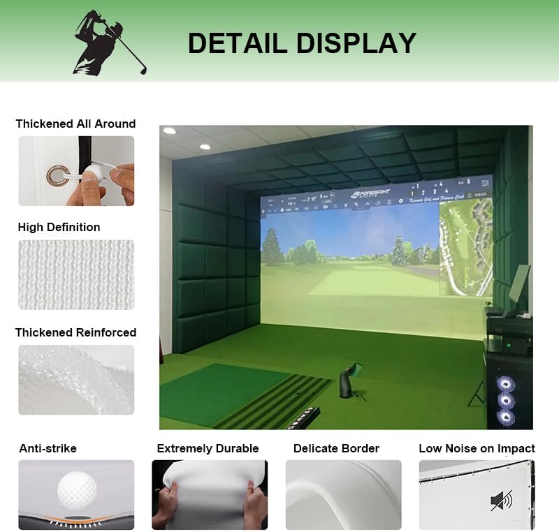 Custom Impact Screen for Golf Training - Indoor/Outdoor, 4mm Thickened, Ultra Clear with Grommet Holes